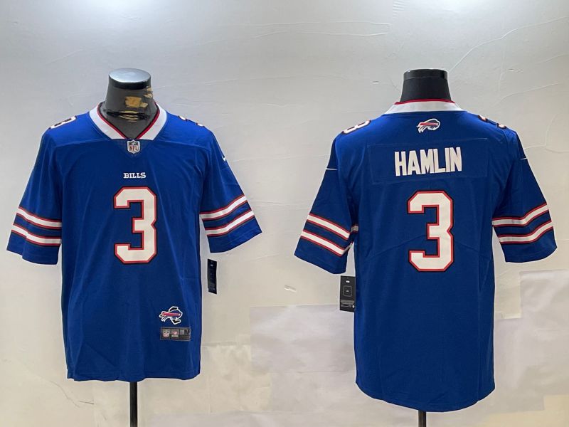 Men Buffalo Bills #3 Hamlin Blue Second generation 2024 Nike Limited NFL Jersey style 2->buffalo bills->NFL Jersey